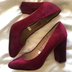 Burgundy thick heels